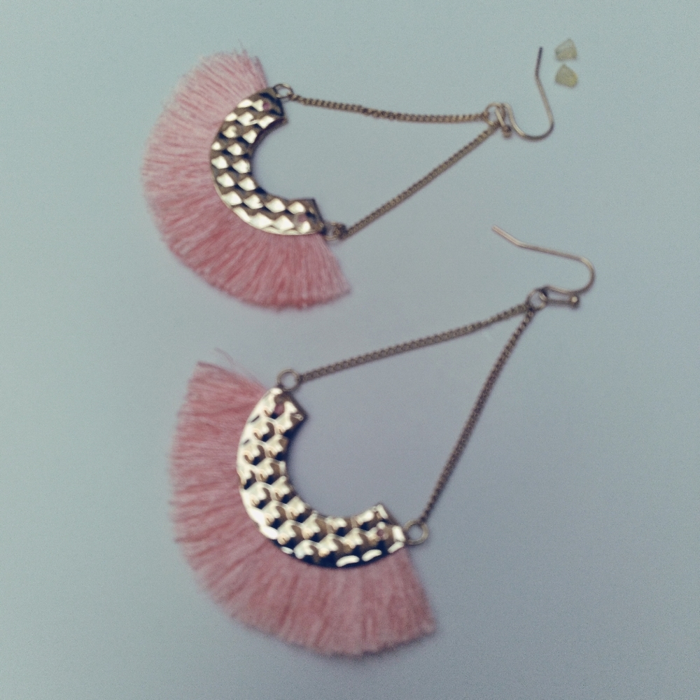 NWT | Gold Hoop Fringe Earrings